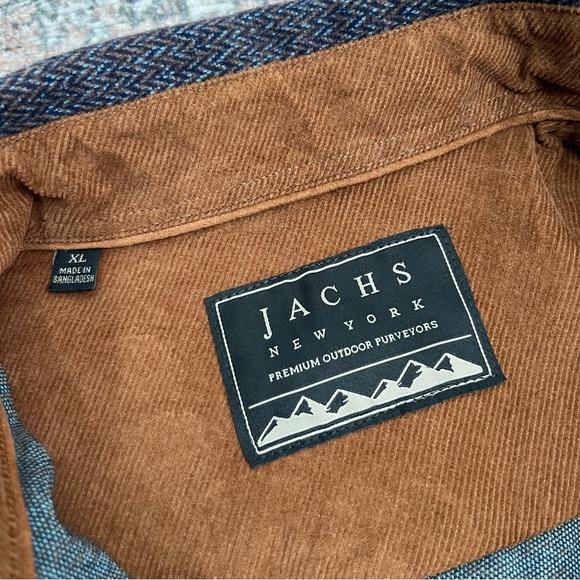 Jachs Outdoor Button Up Shirt Jacket XL Corduroy Cozy Fleece Blue - Picture 12 of 15